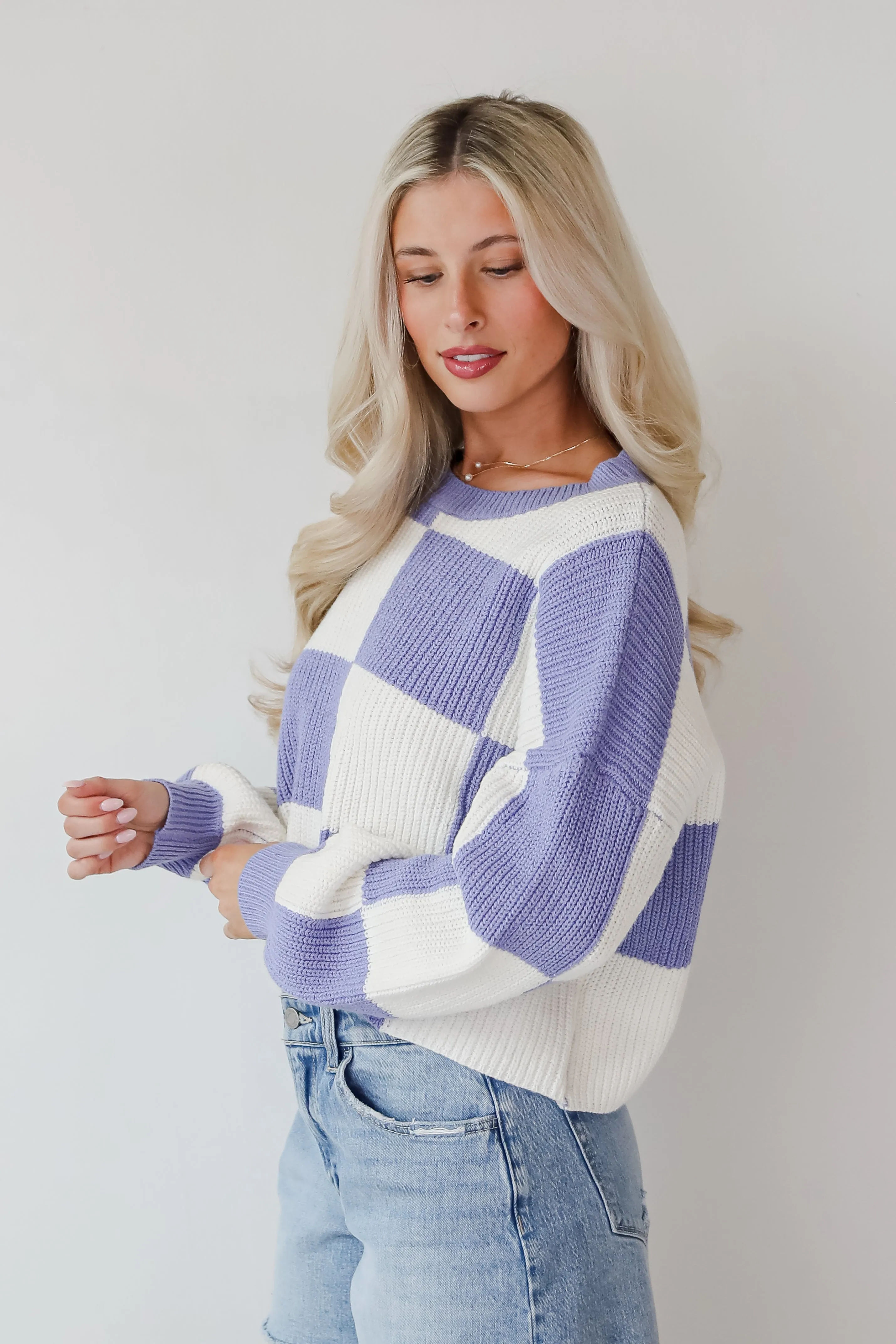 FINAL SALE - Precisely Adorable Checkered Sweater