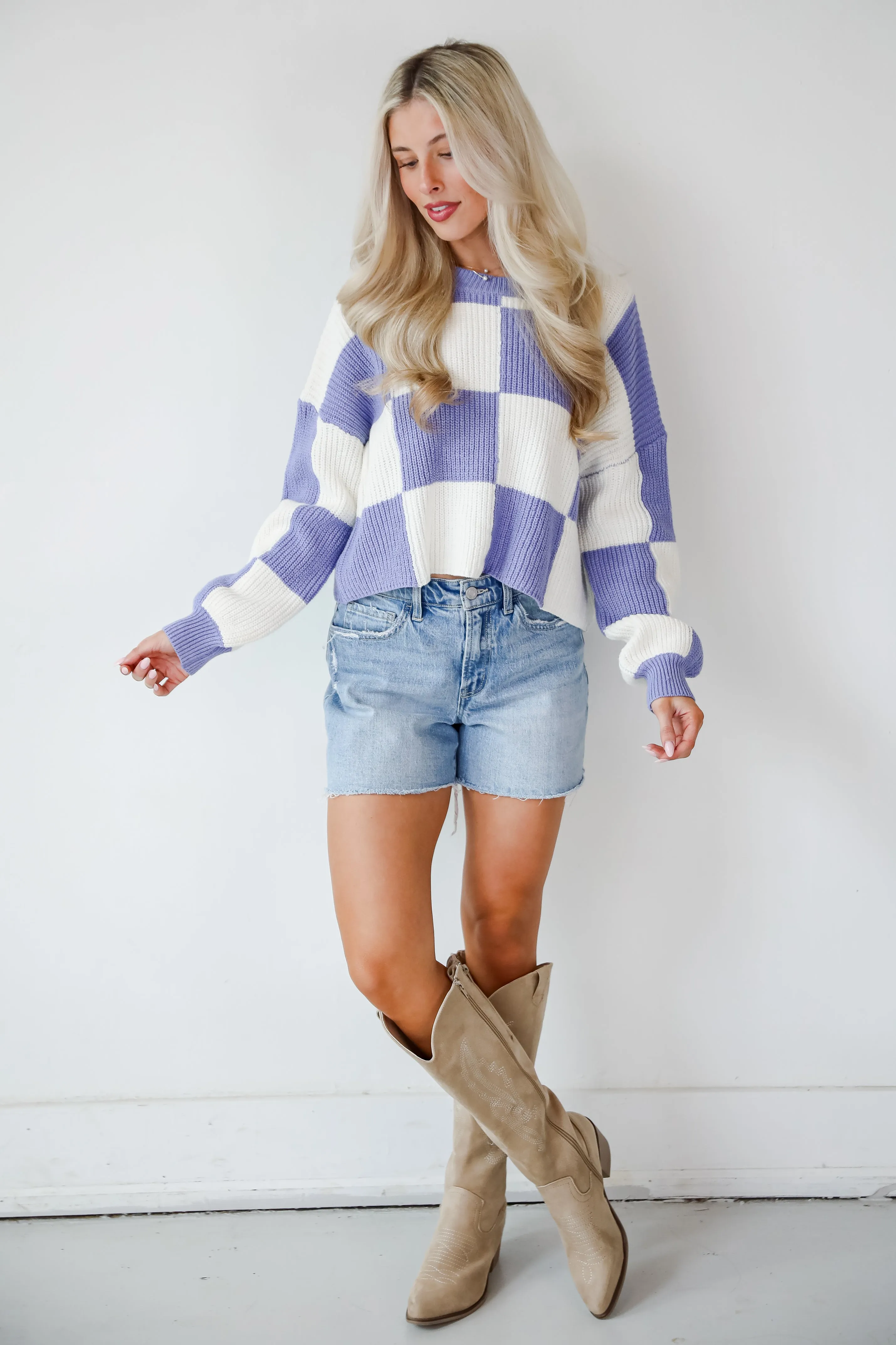 FINAL SALE - Precisely Adorable Checkered Sweater