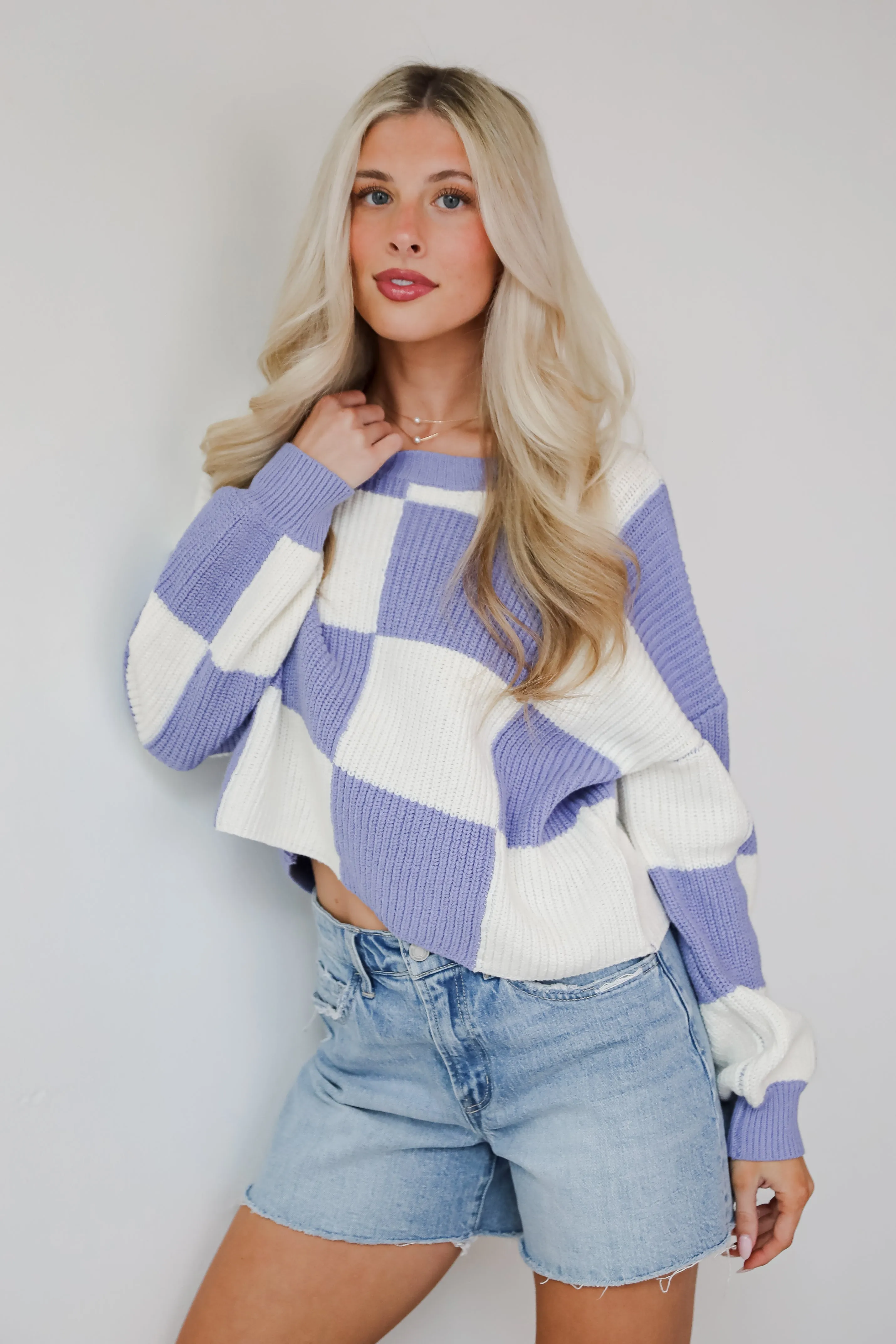 FINAL SALE - Precisely Adorable Checkered Sweater
