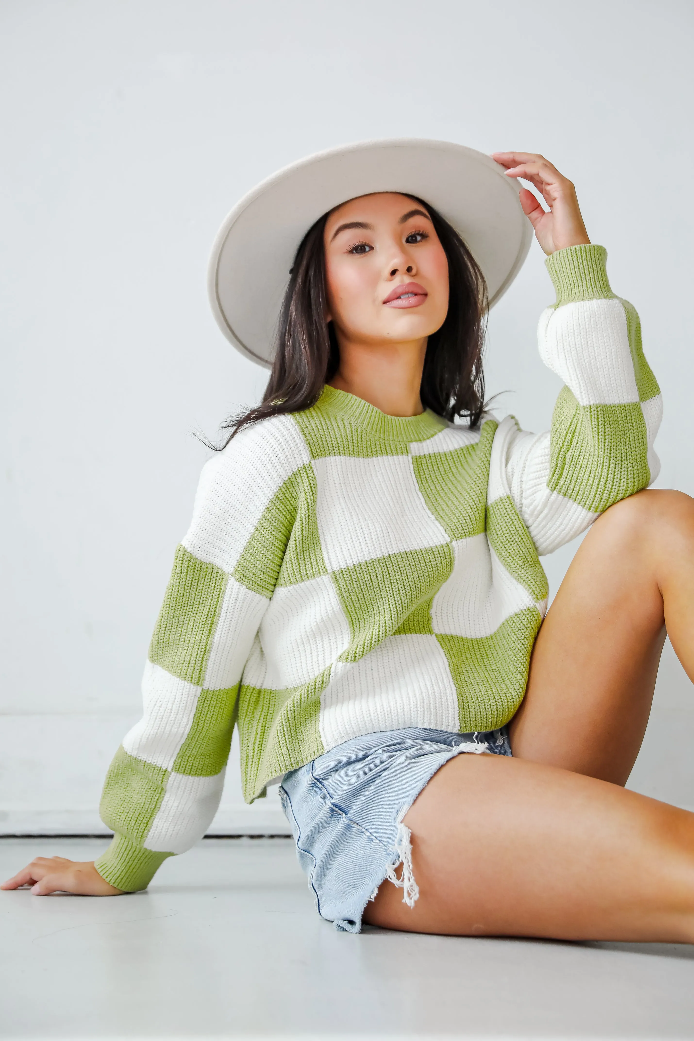 FINAL SALE - Precisely Adorable Checkered Sweater