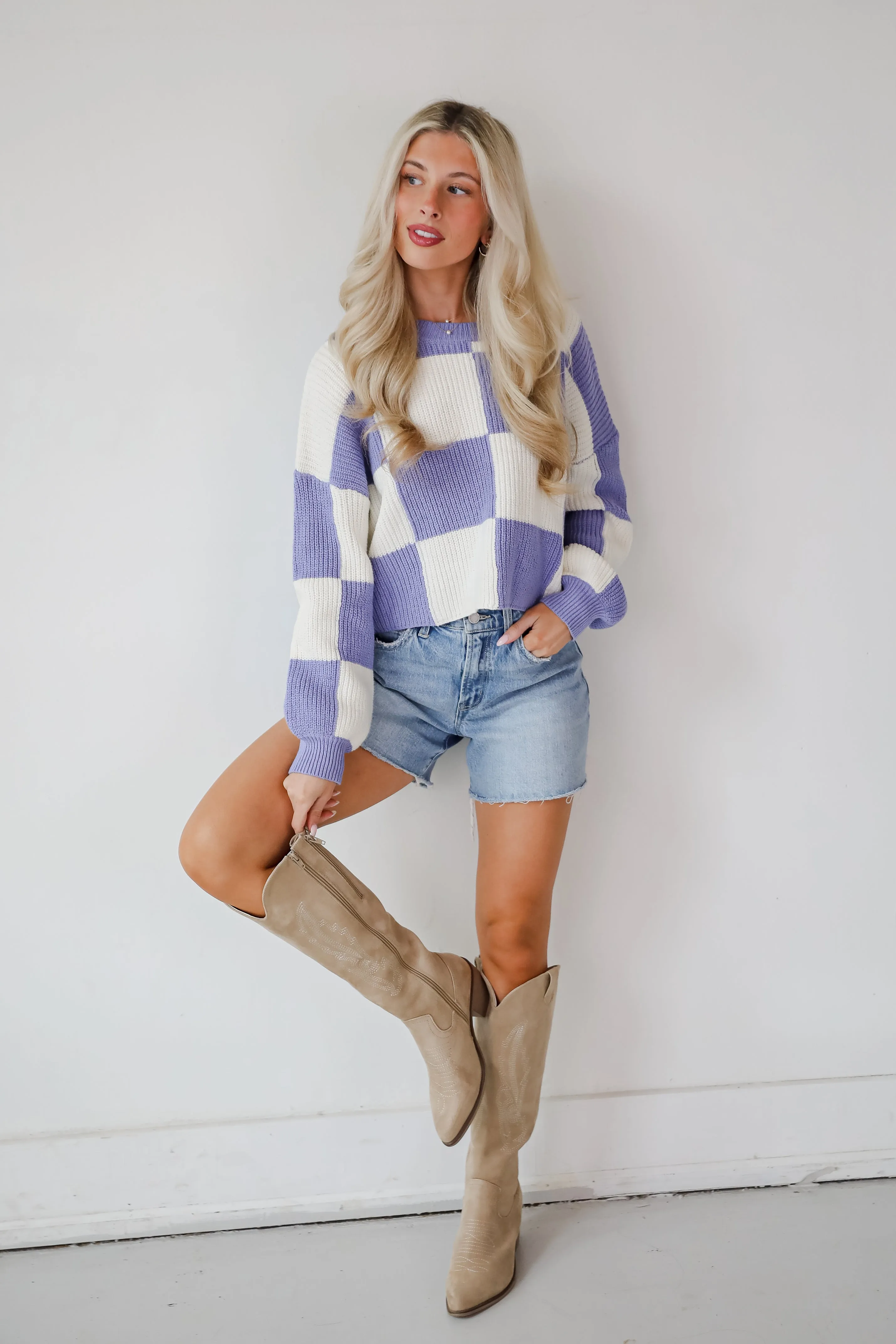 FINAL SALE - Precisely Adorable Checkered Sweater