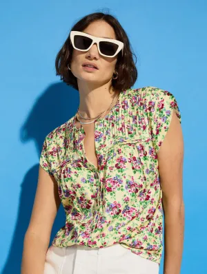 Gia LENZING™ ECOVERO™ Satin Cap Sleeve Blouse | Butter Floral