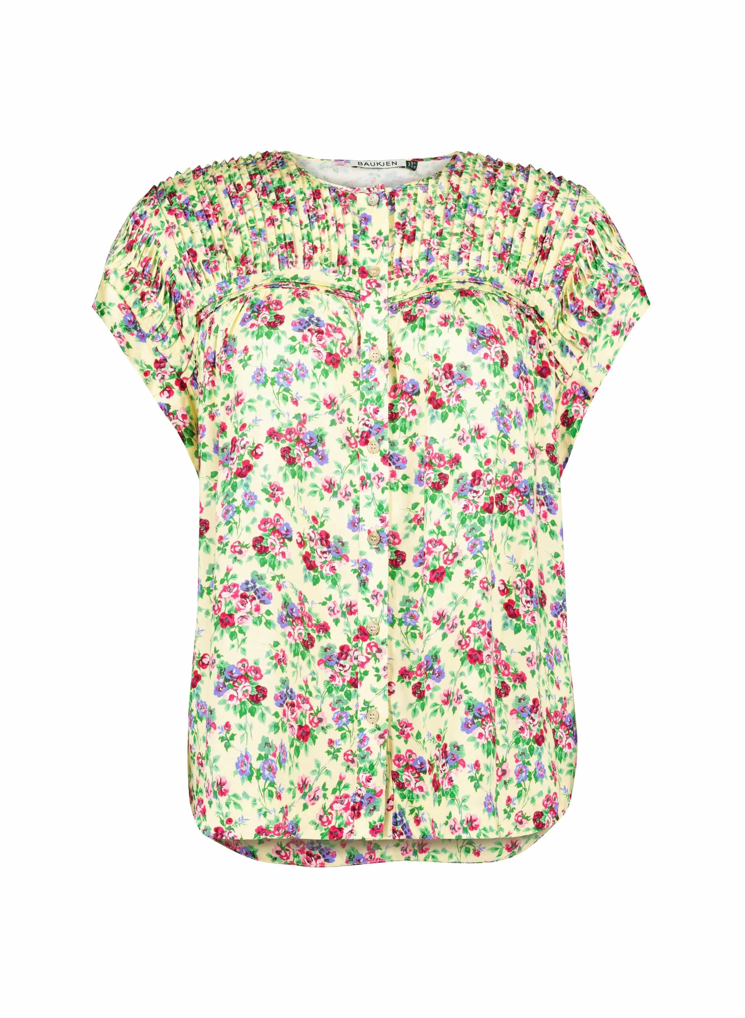 Gia LENZING™ ECOVERO™ Satin Cap Sleeve Blouse | Butter Floral