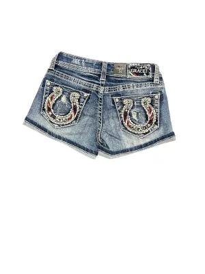 Grace Jeans Horseshoe Detail Pockets Low Rise Jean Short JHW51782