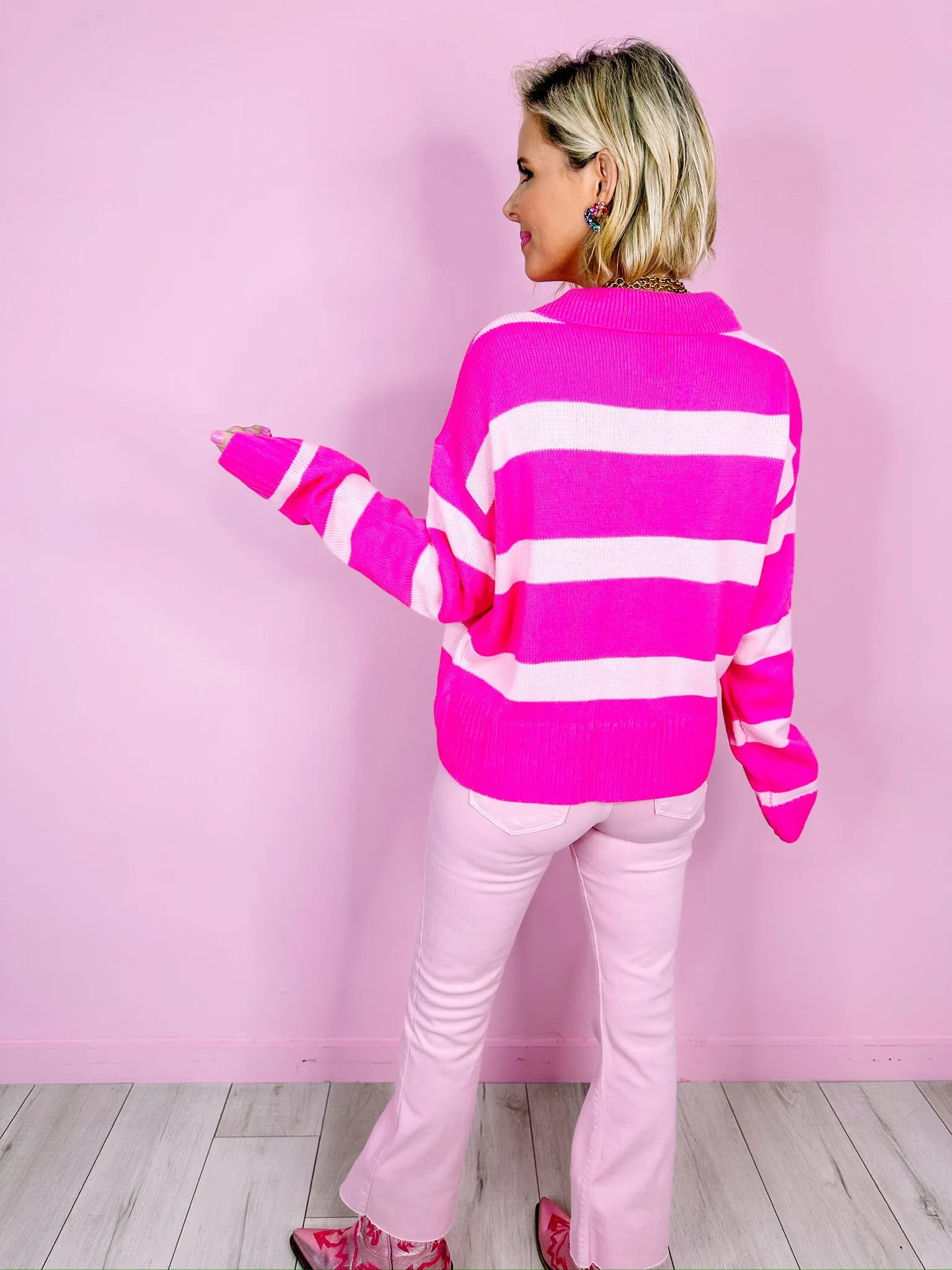 HATTIE HIGH RISE CROP FLARE JEAN - PINK