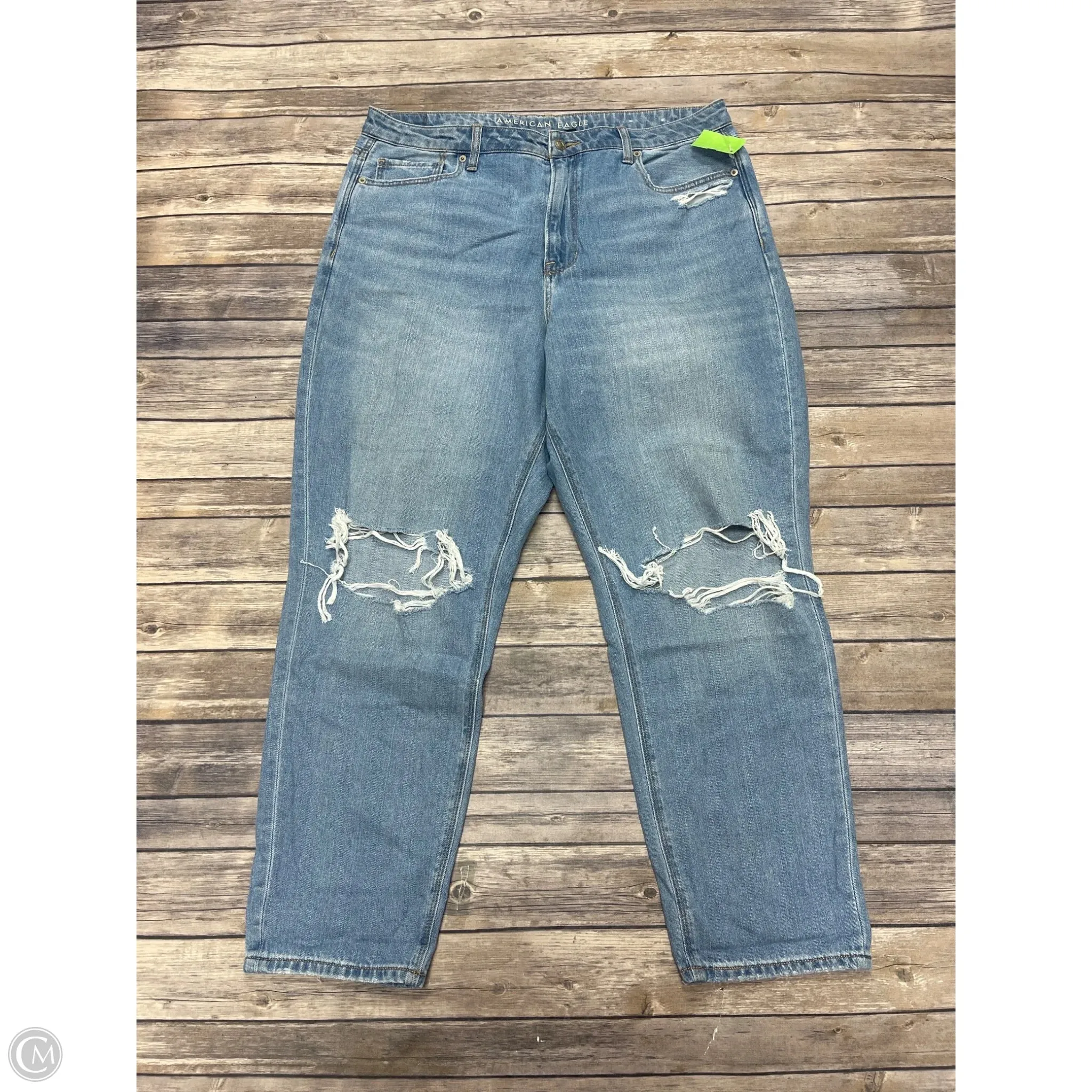 Jeans Boyfriend By American Eagle In Blue Denim, Size: 18
