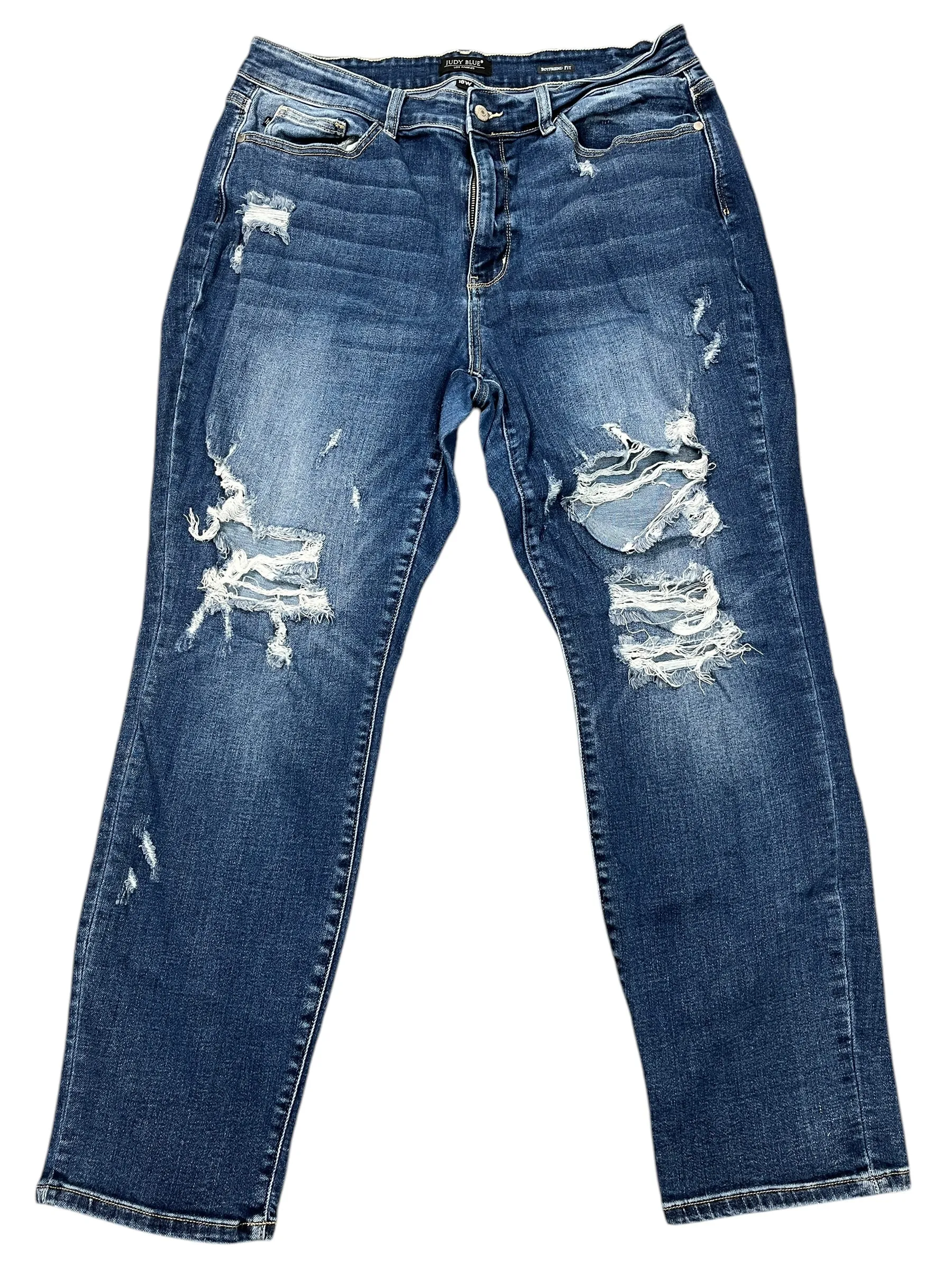 Jeans Boyfriend By Judy Blue In Blue Denim, Size:18