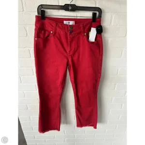 Jeans Cropped By Cabi In Red Denim, Size: 4
