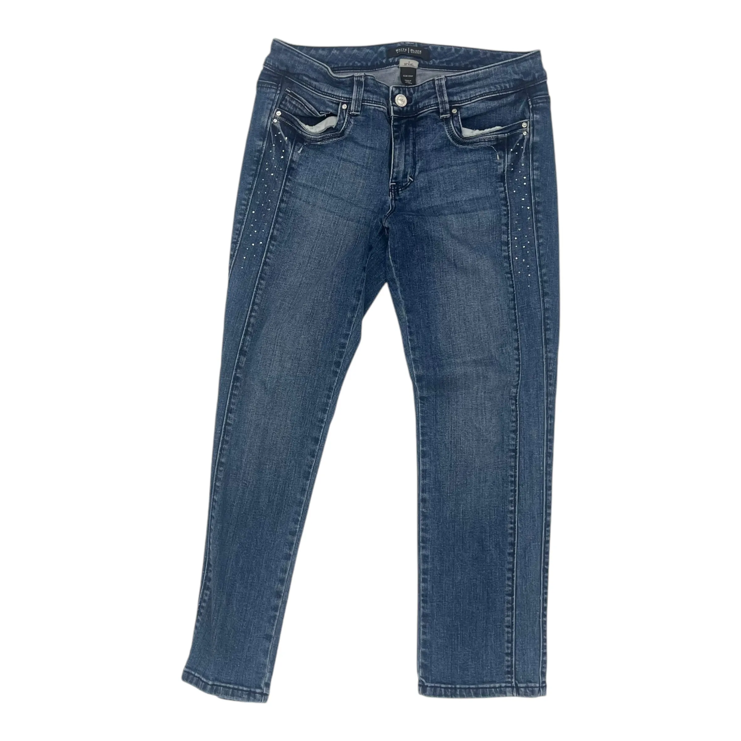 Jeans Cropped By White House Black Market In Blue Denim, Size:6