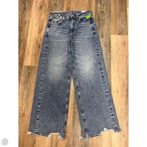 Jeans Wide Leg By American Eagle In Blue Denim, Size: 8