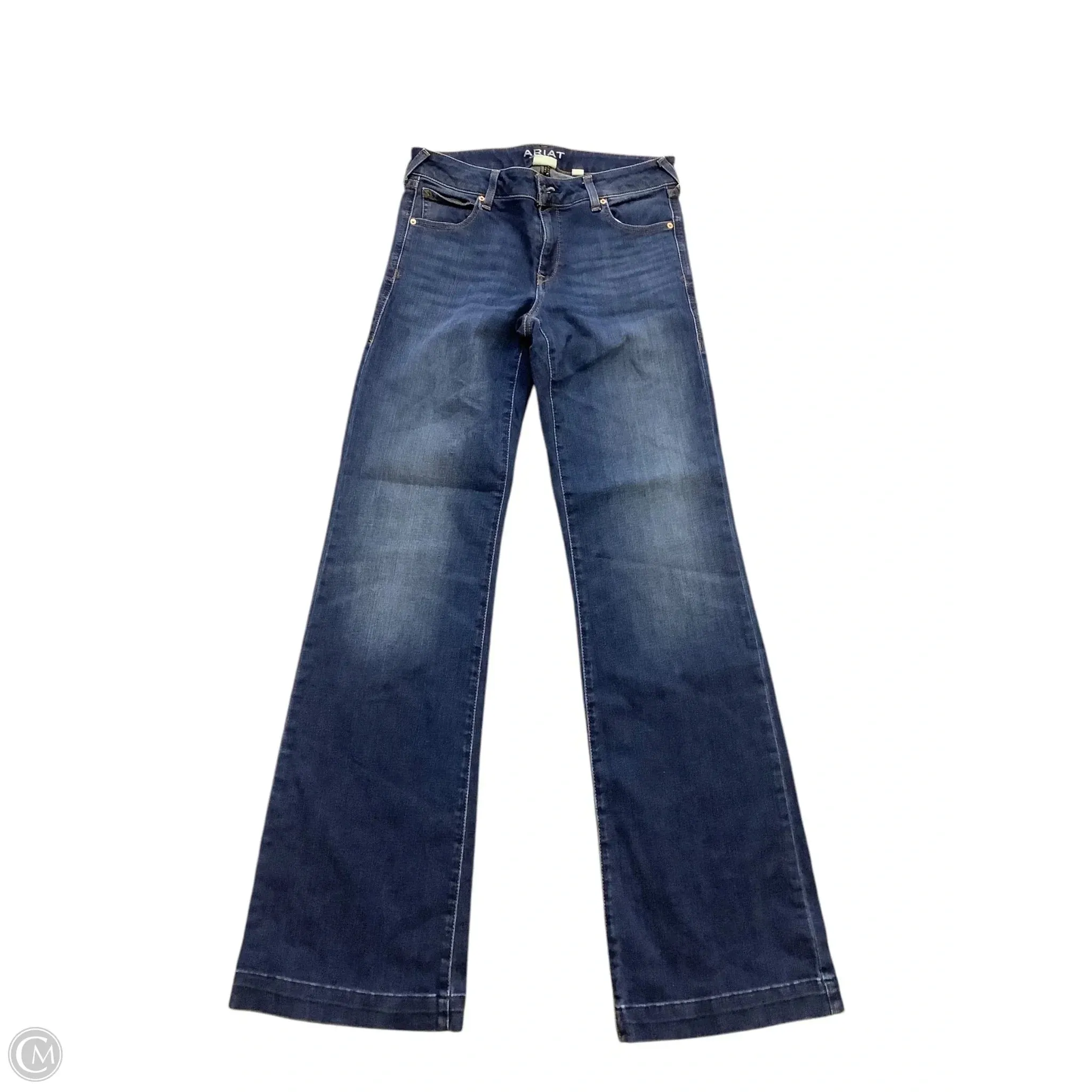 Jeans Wide Leg By Ariat In Blue Denim, Size: 6