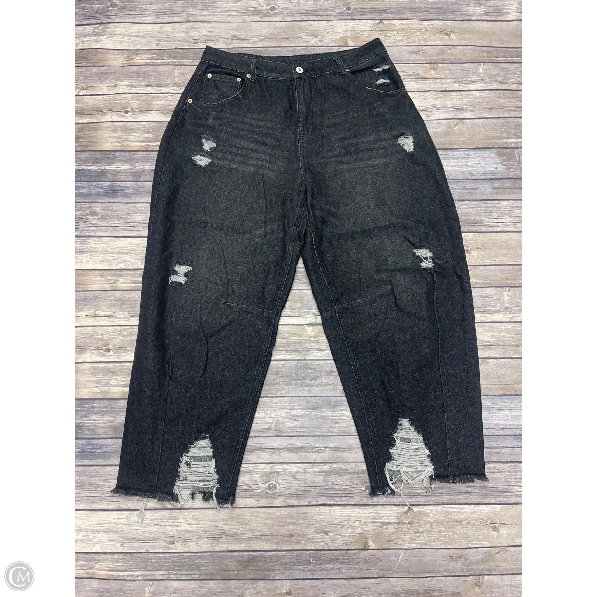 Jeans Wide Leg By Cmf In Black, Size: 12