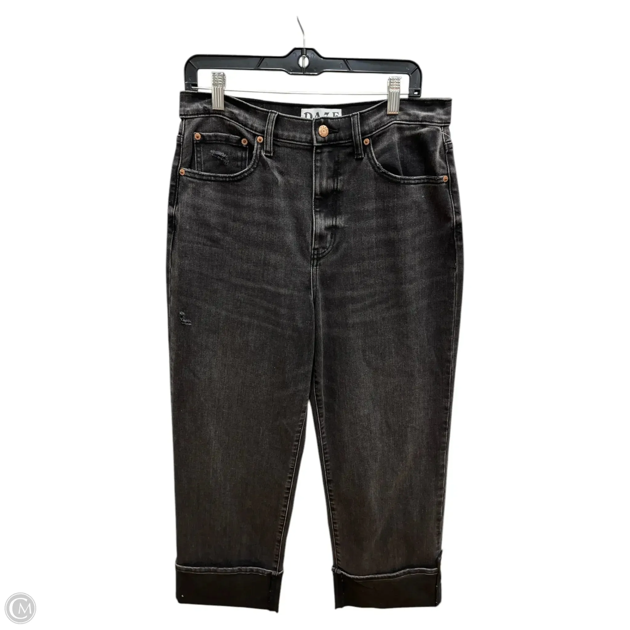 Jeans Wide Leg By Daze In Black Denim, Size: 30