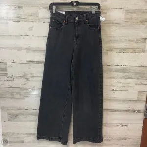 Jeans Wide Leg By Gap In Black Denim, Size: 4