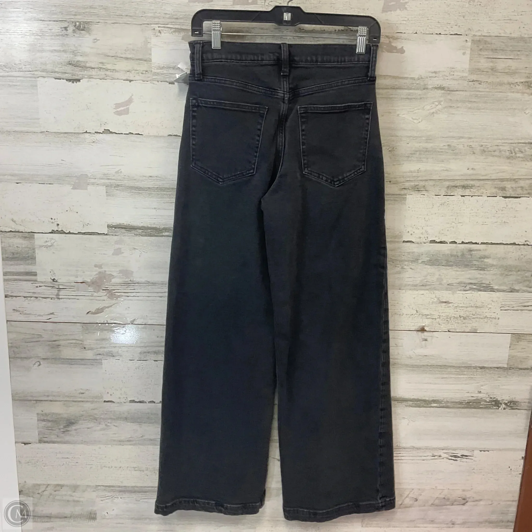 Jeans Wide Leg By Gap In Black Denim, Size: 4