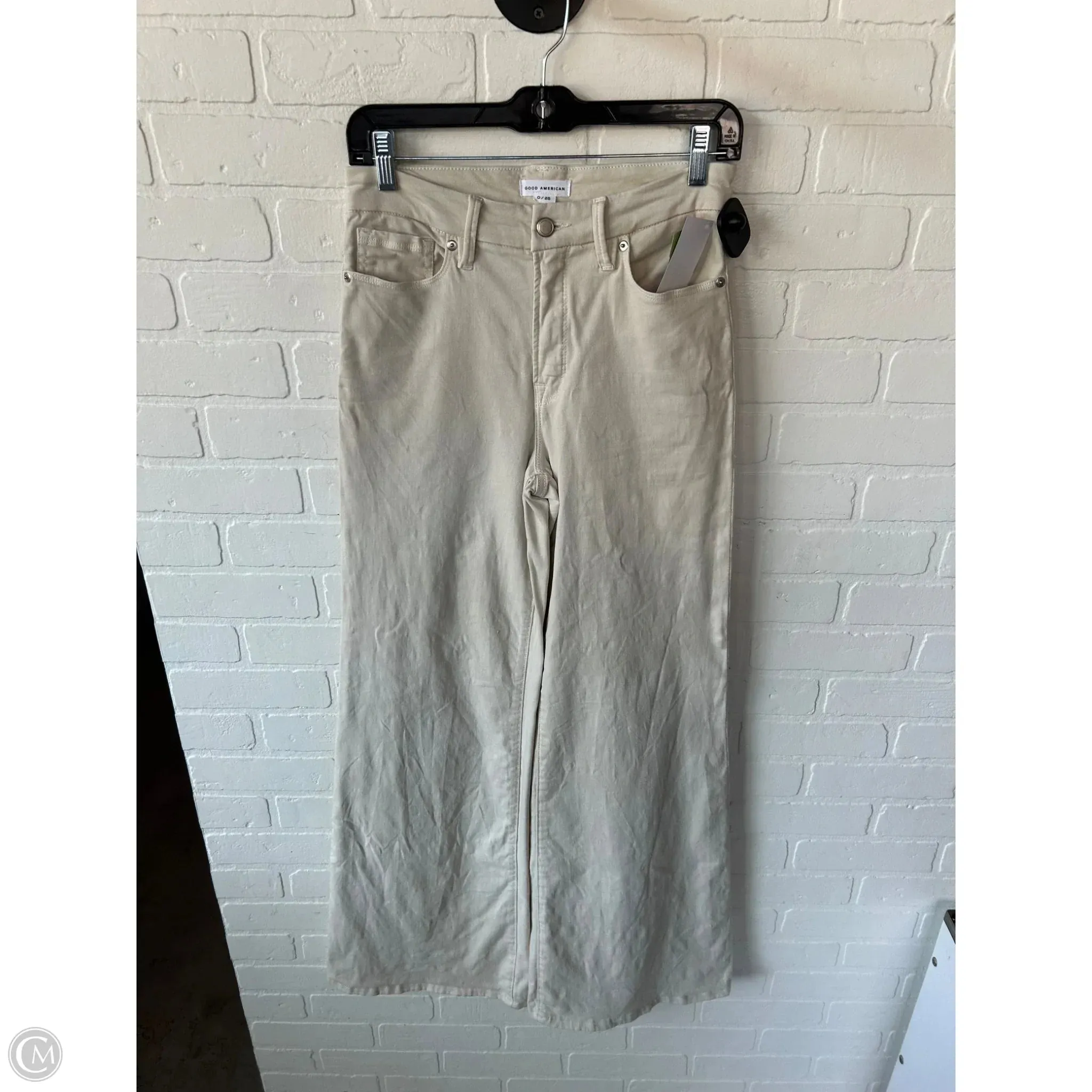Jeans Wide Leg By Good American In Tan Denim, Size: 0