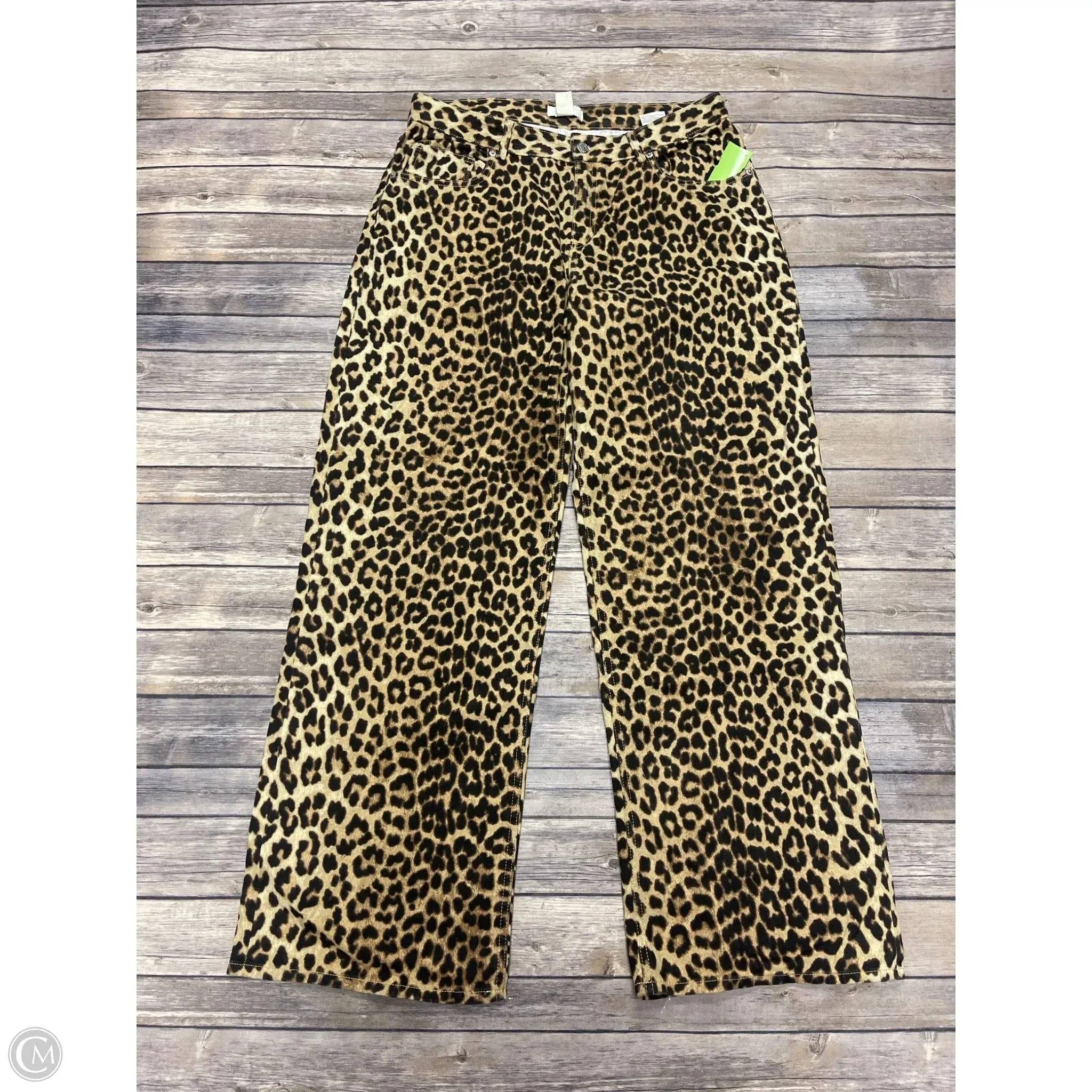 Jeans Wide Leg By H&m In Animal Print, Size: 12