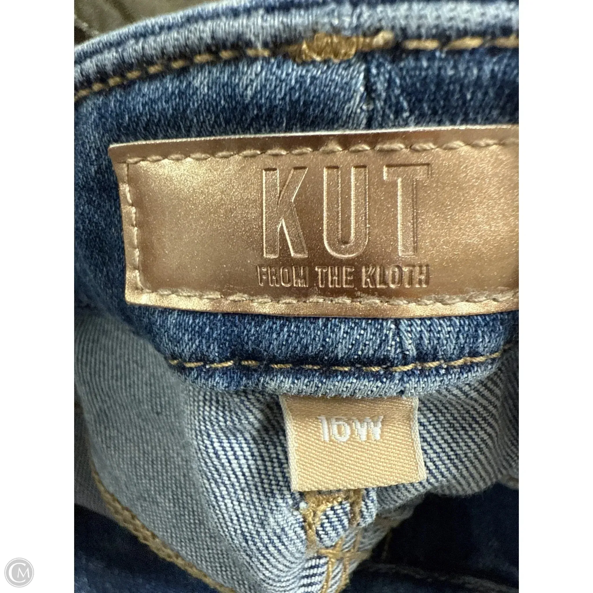 Jeans Wide Leg By Kut In Blue Denim, Size: 16