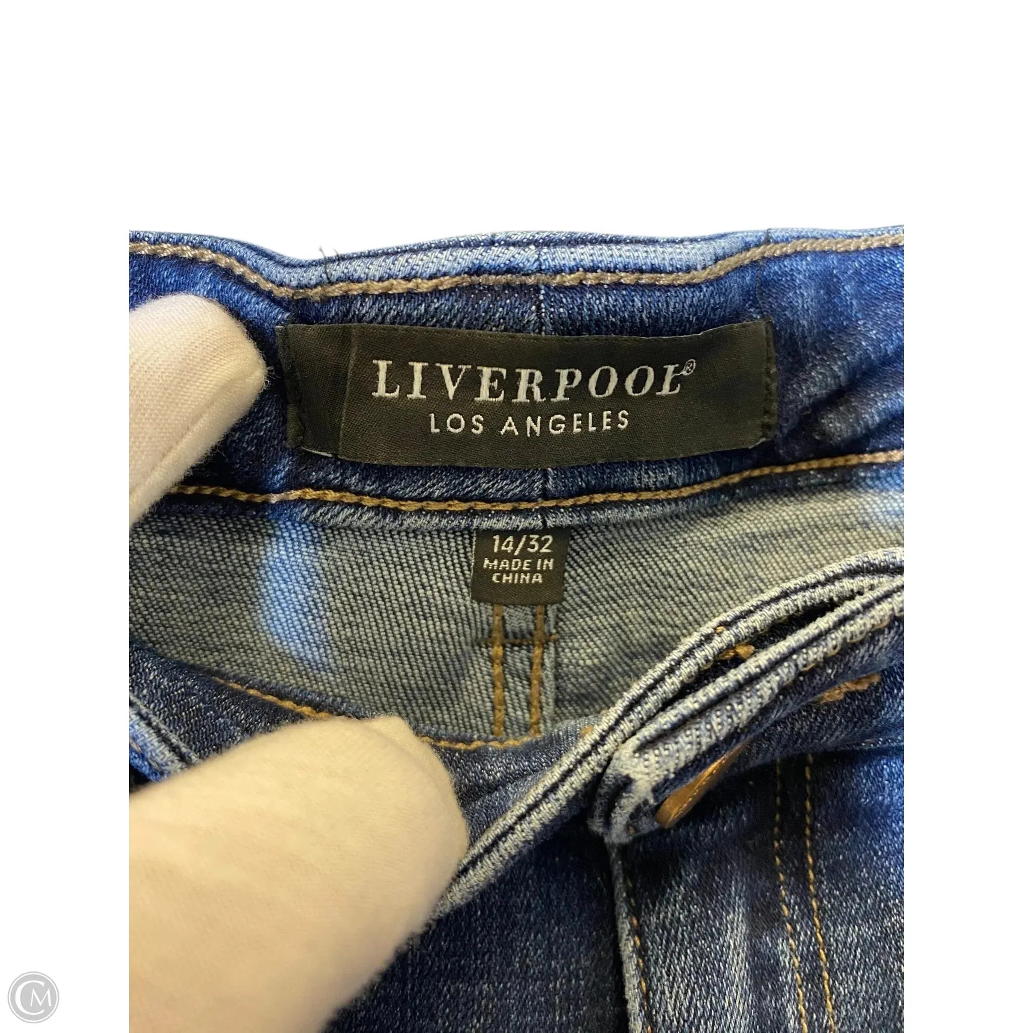 Jeans Wide Leg By Liverpool In Blue, Size: 14