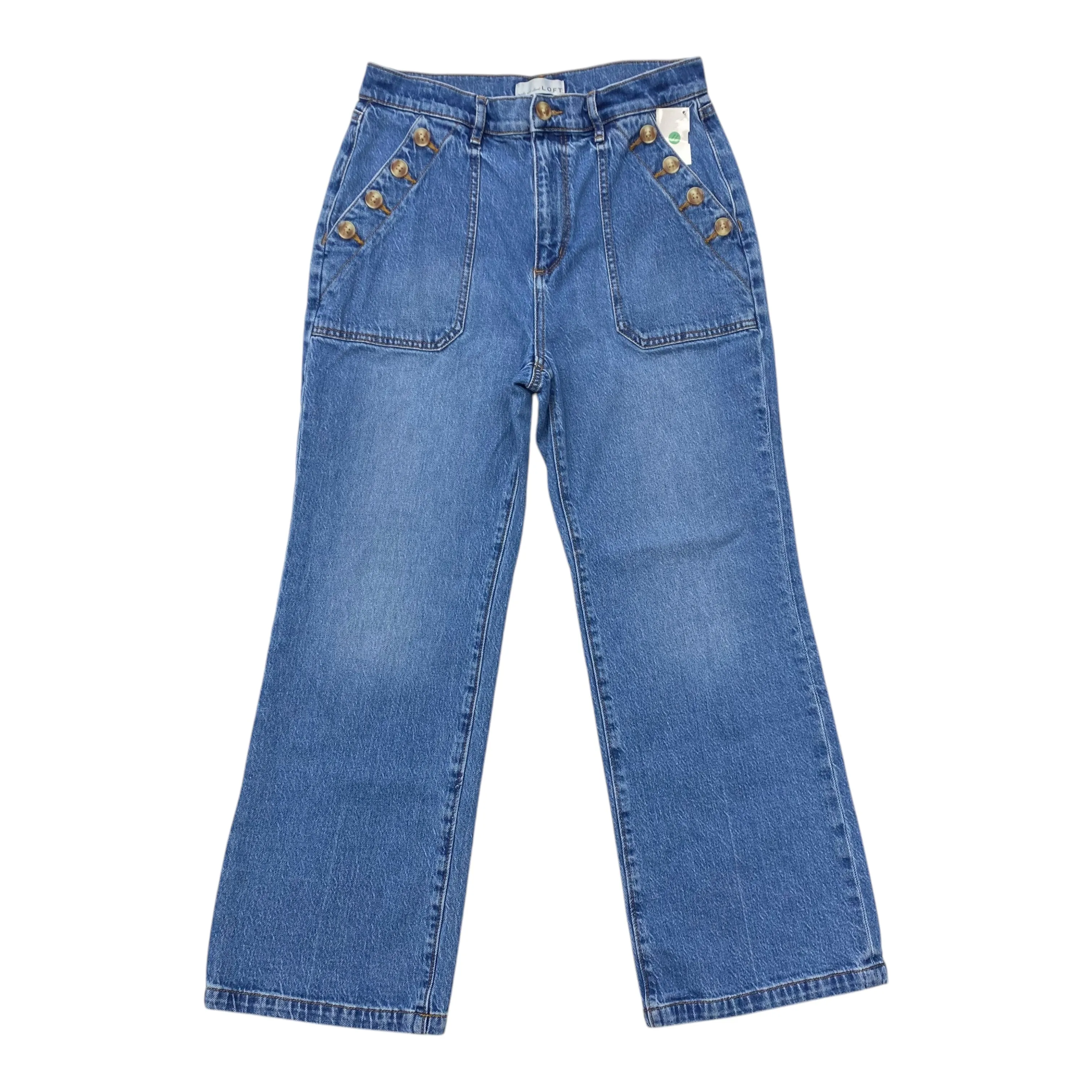Jeans Wide Leg By Loft In Blue Denim, Size:6