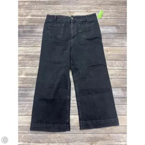 Jeans Wide Leg By Pilcro In Black Denim, Size: 16