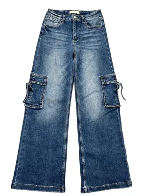 Jeans Wide Leg By Risen In Blue Denim, Size:6