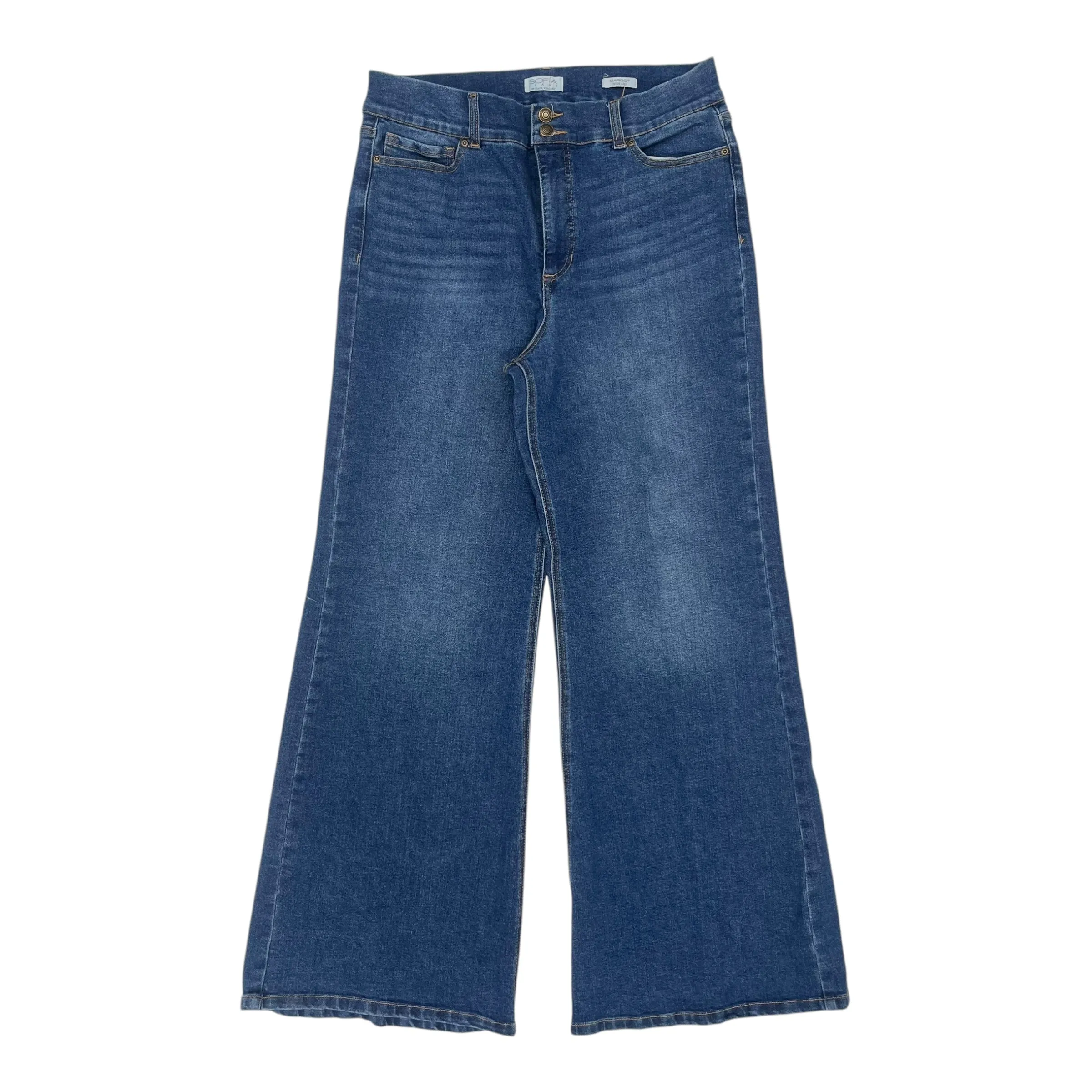 Jeans Wide Leg By Sofia By Sofia Vergara In Blue Denim, Size:14