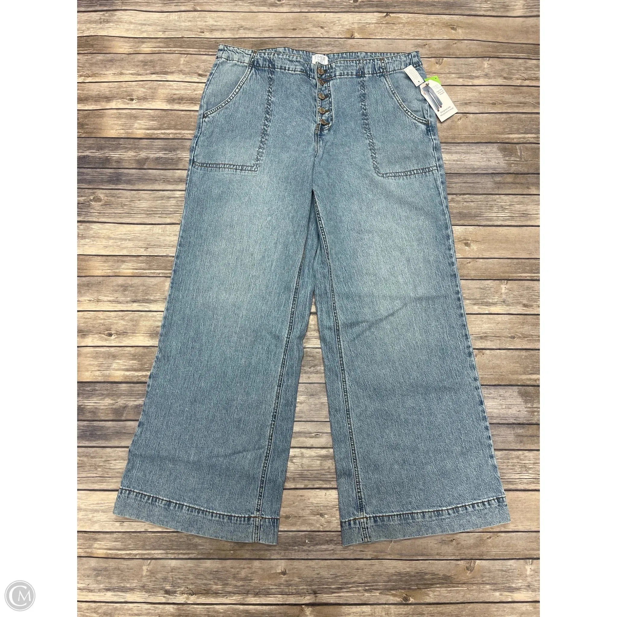 Jeans Wide Leg By Time And Tru In Blue Denim, Size: 18