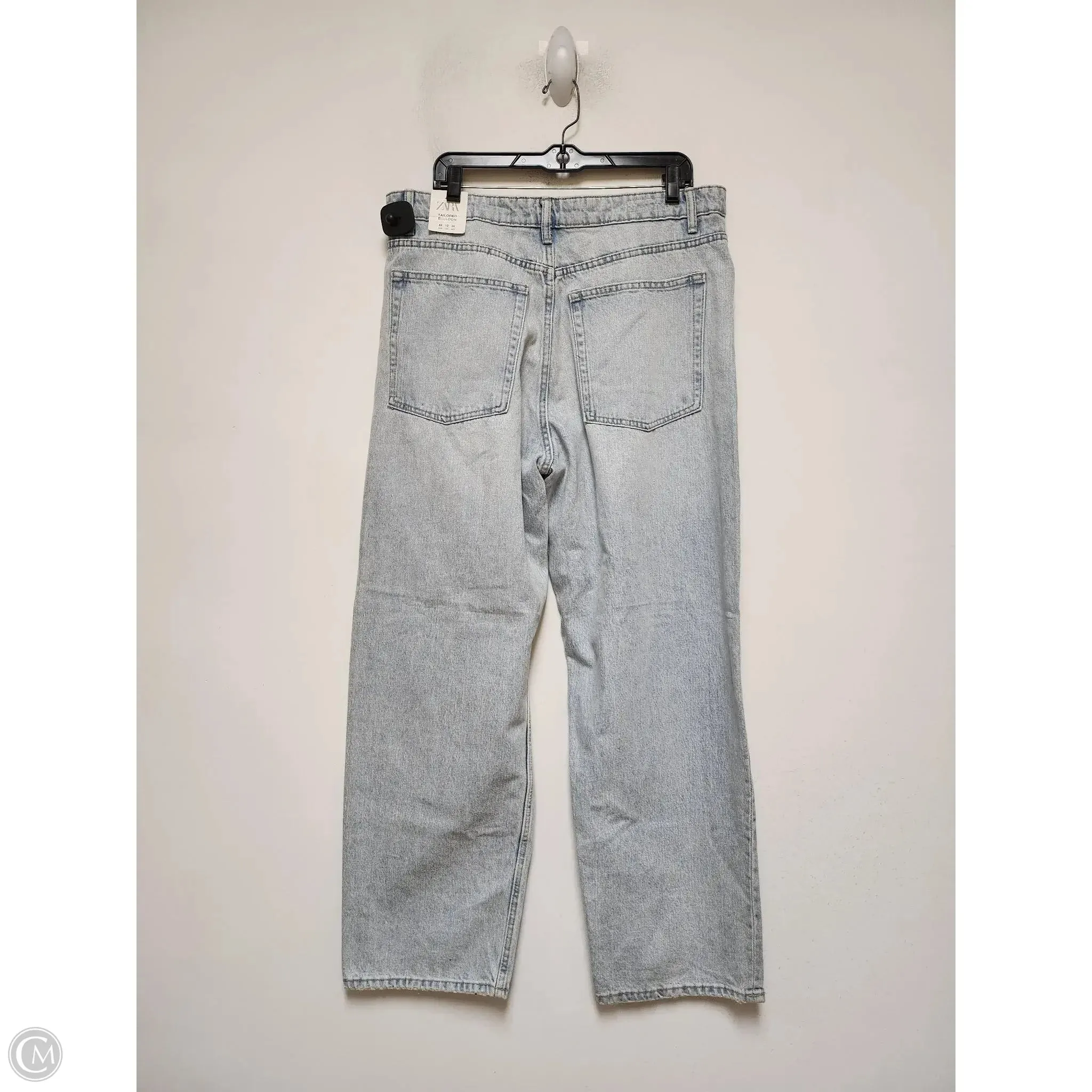 Jeans Wide Leg By Zara In Blue Denim, Size: 12