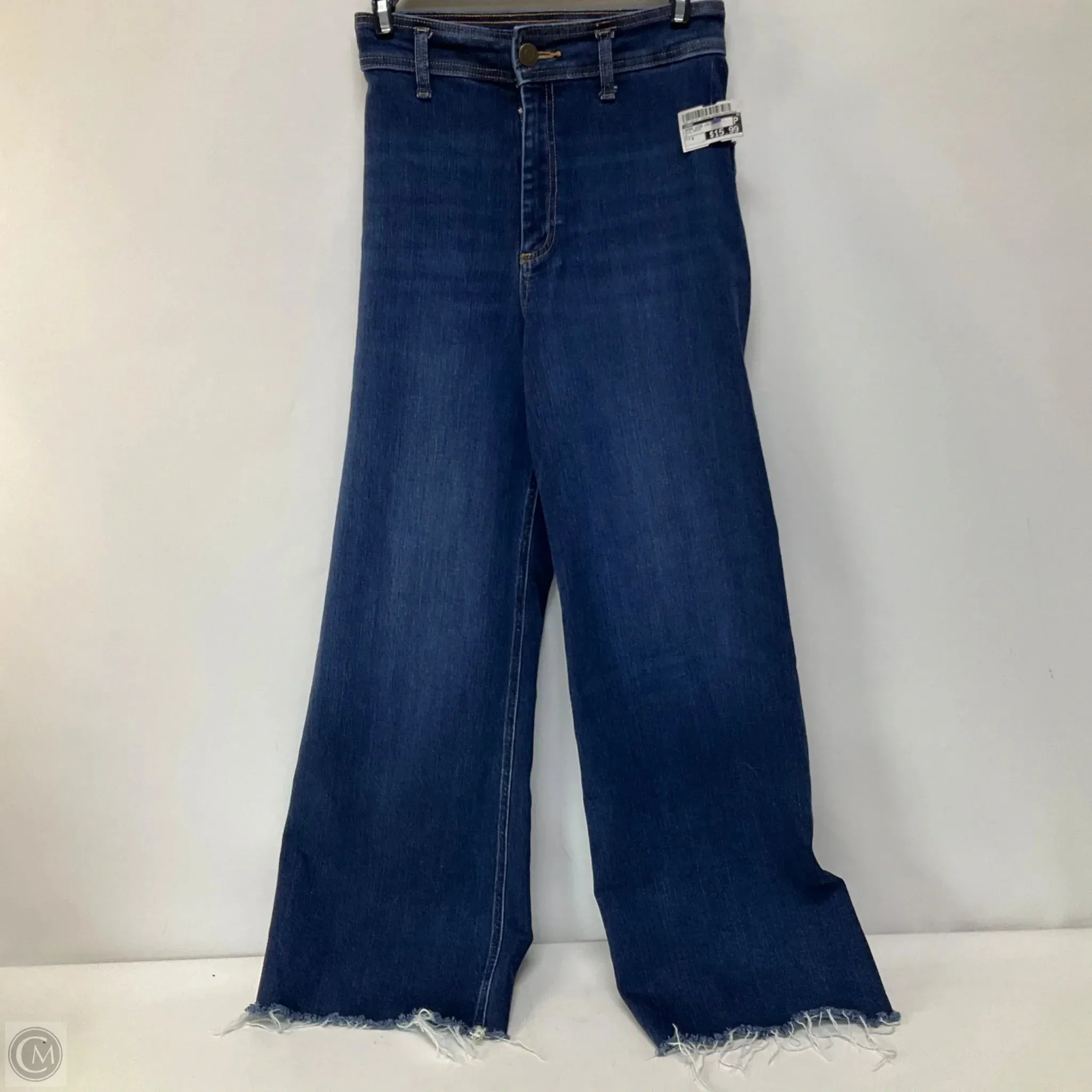 Jeans Wide Leg By Zara In Blue Denim, Size: 4