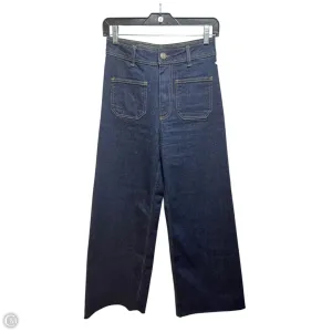 Jeans Wide Leg By Zara In Blue Denim, Size: 4