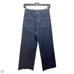 Jeans Wide Leg By Zara In Blue Denim, Size: 6
