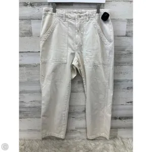 Jeans Wide Leg By Zara In Cream, Size: 12