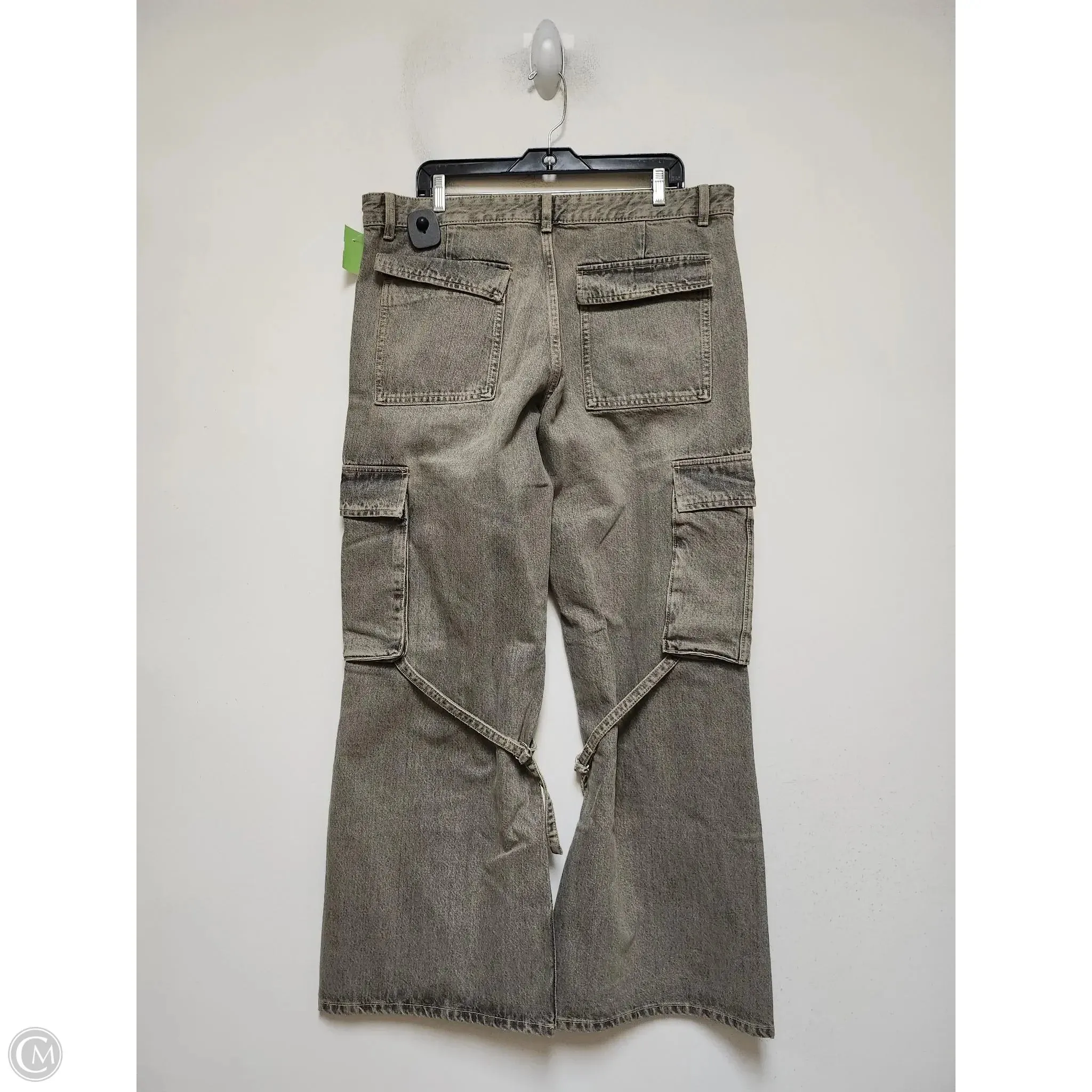 Jeans Wide Leg By Zara In Grey, Size: 14