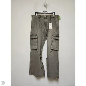 Jeans Wide Leg By Zara In Grey, Size: 14