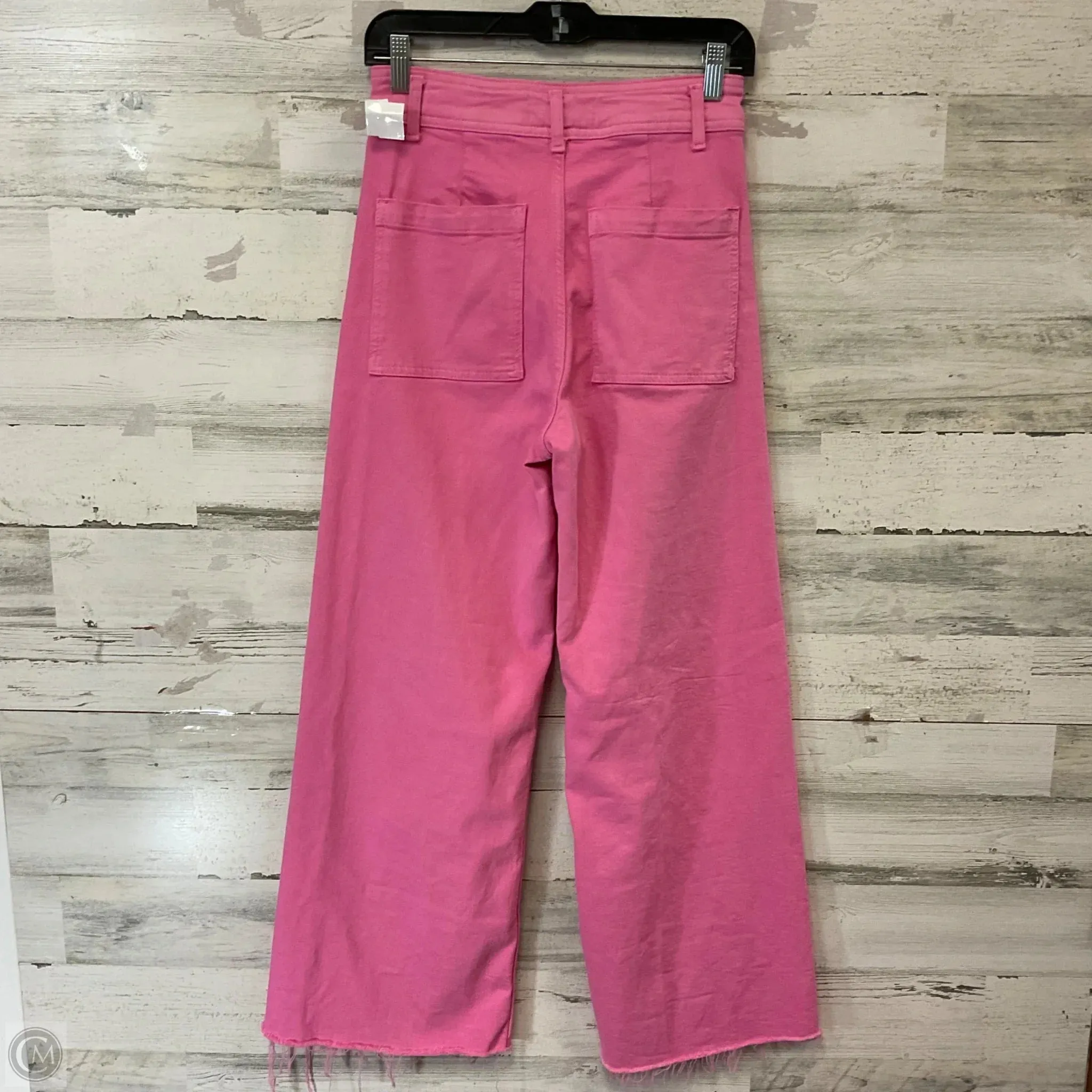 Jeans Wide Leg By Zara In Pink Denim, Size: 6