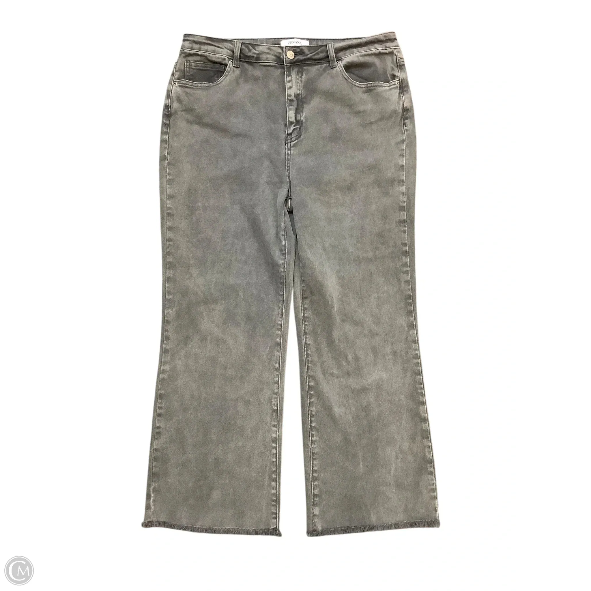 Jeans Wide Leg By Zenana Outfitters In Grey, Size: Xl