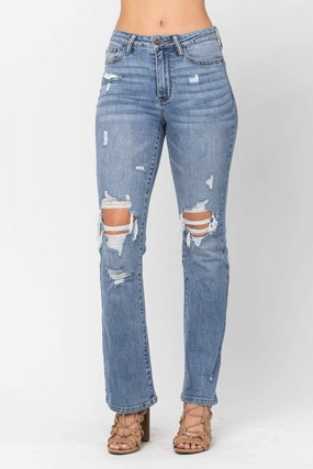 Judy Blue High Waist STONE Destroyed Bootcut