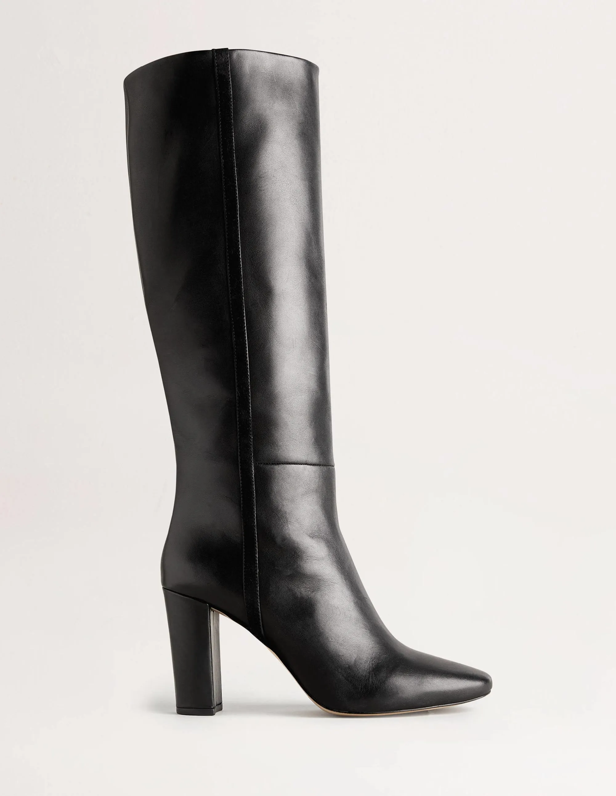 Knee High Leather Boots-Black