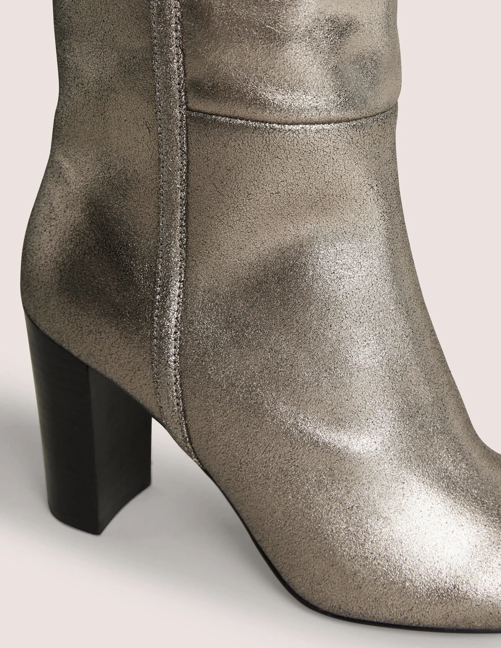 Knee High Leather Boots-Pewter