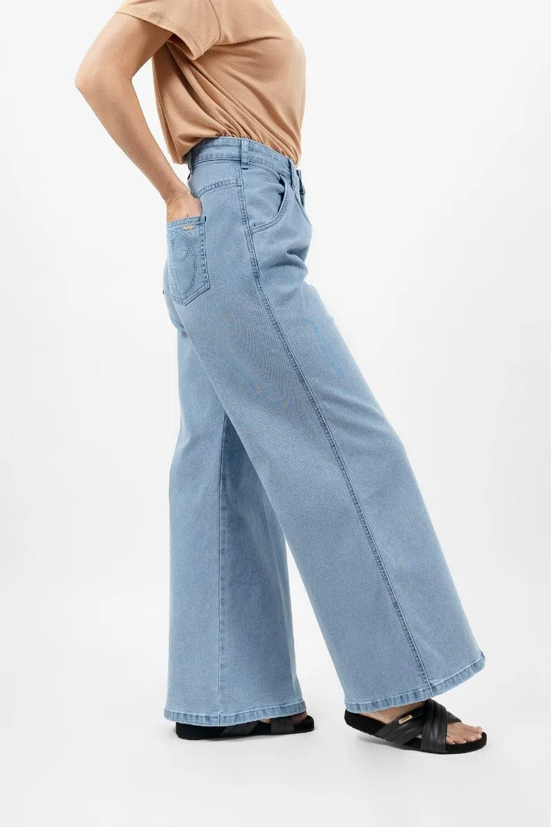 Los Angeles Upcycled Wide Leg Jeans | Sky
