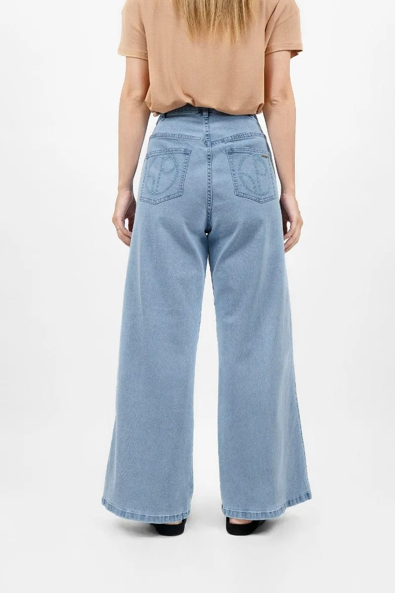 Los Angeles Upcycled Wide Leg Jeans | Sky