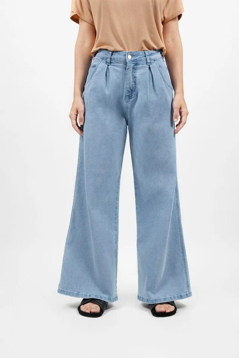 Los Angeles Upcycled Wide Leg Jeans | Sky