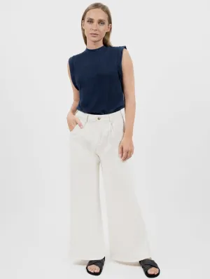 Los Angeles Upcycled Wide Leg Jeans | White