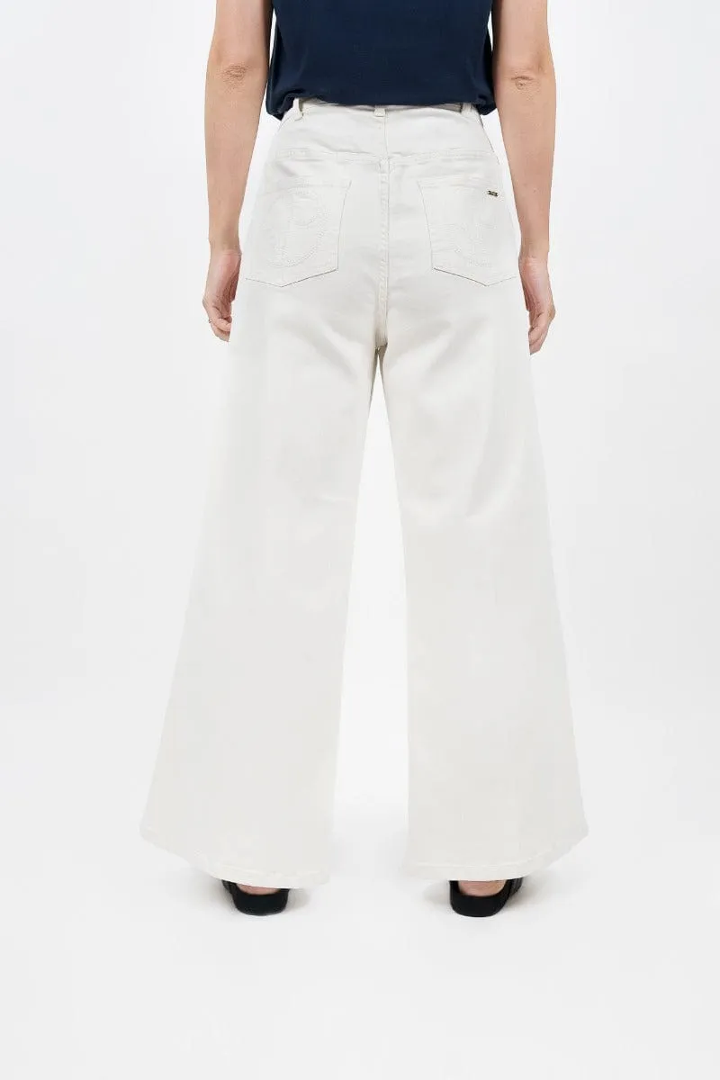 Los Angeles Upcycled Wide Leg Jeans | White