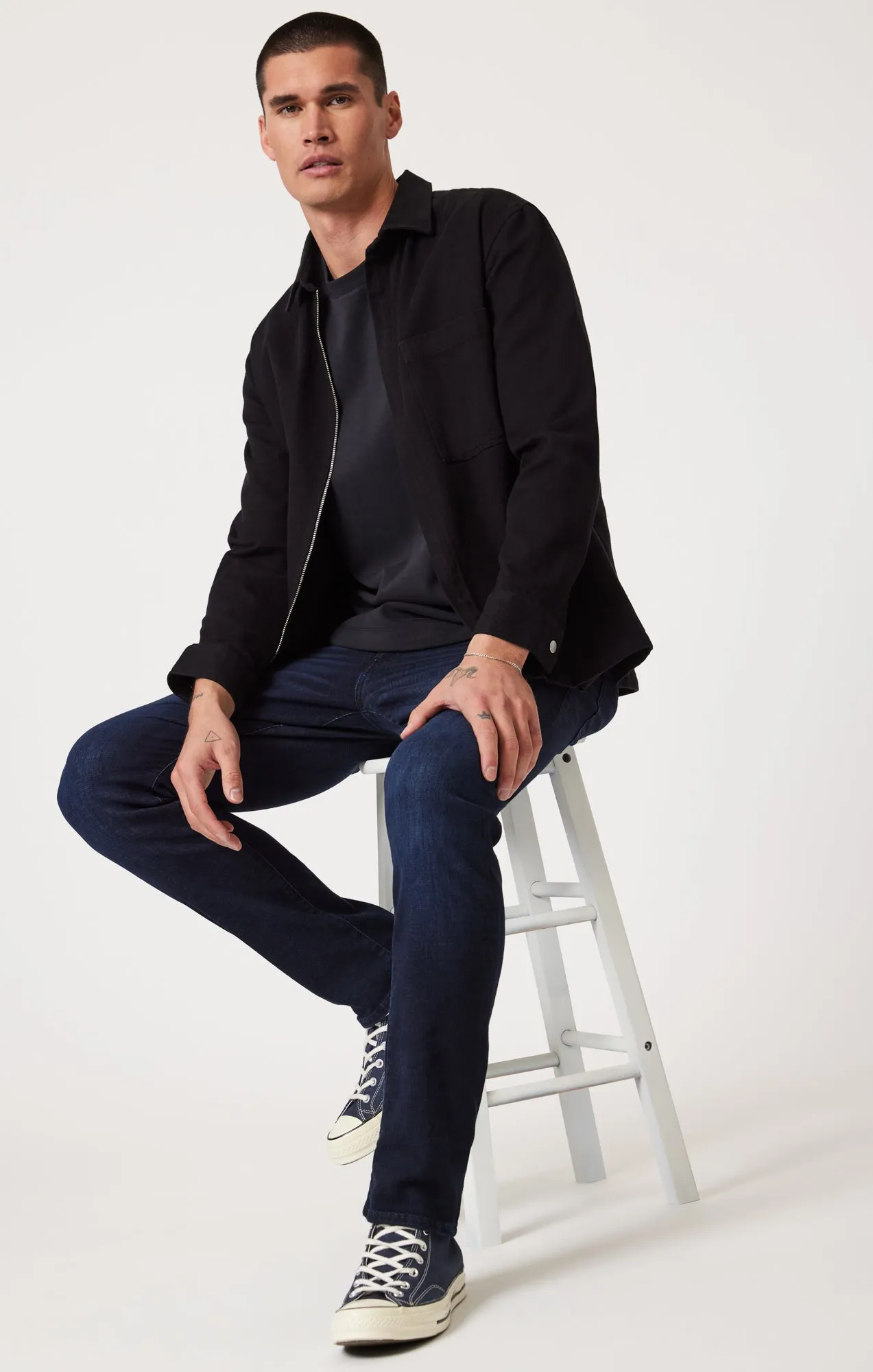MARCUS SLIM STRAIGHT LEG IN MIDNIGHT SKY FEATHER BLUE