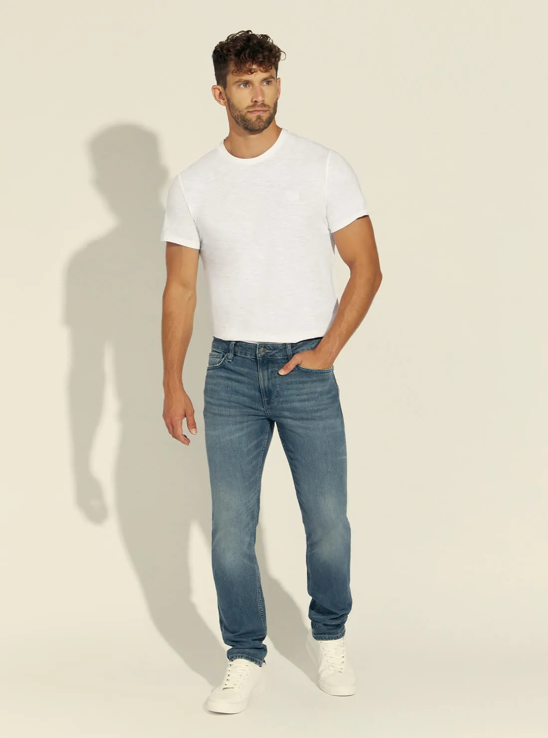 Mid-Rise Slim Tapered Denim Jeans In Silverstar Wash