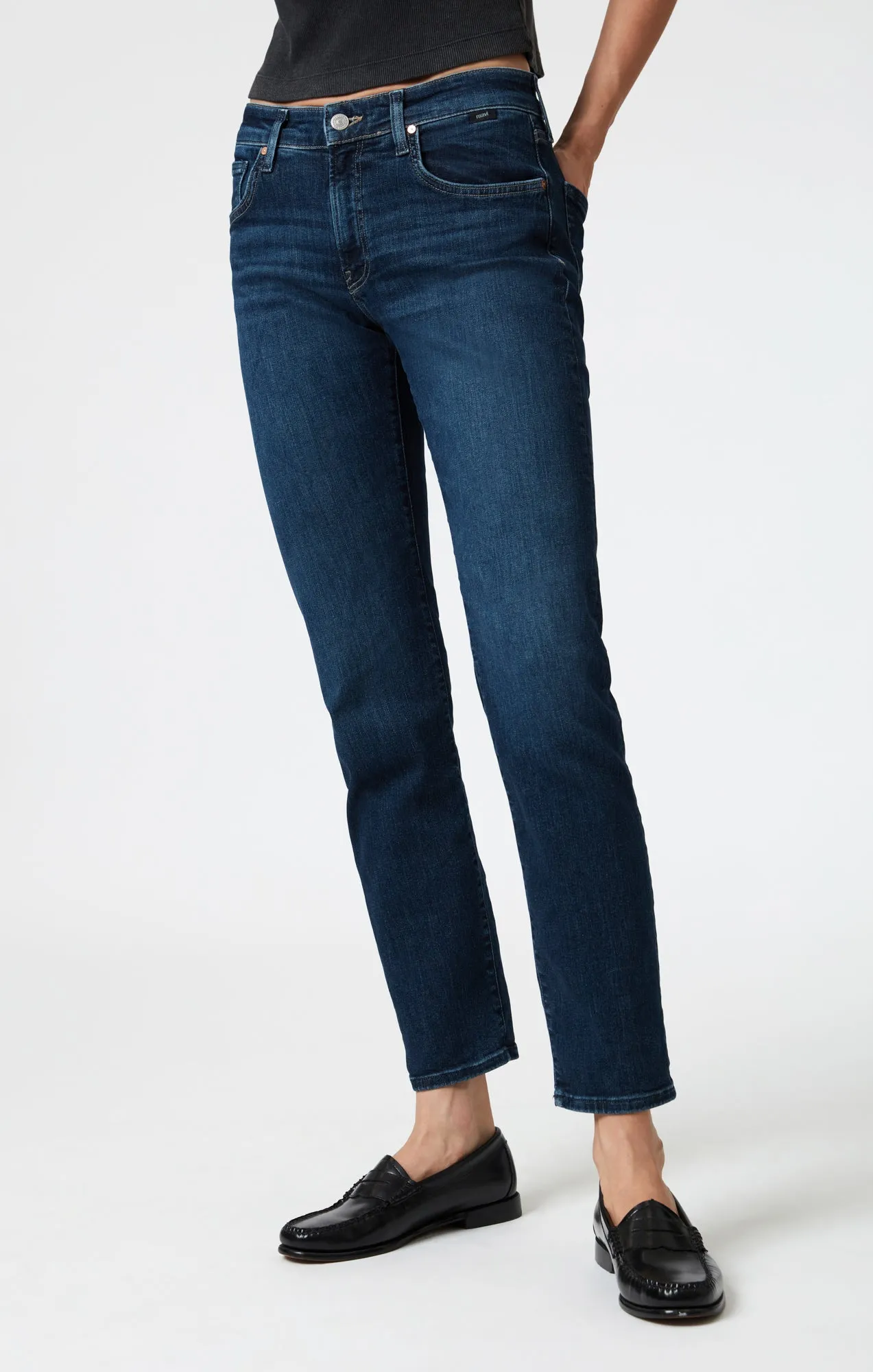 MIRELLA STRAIGHT LEG IN DARK BRUSHED FLEX BLUE