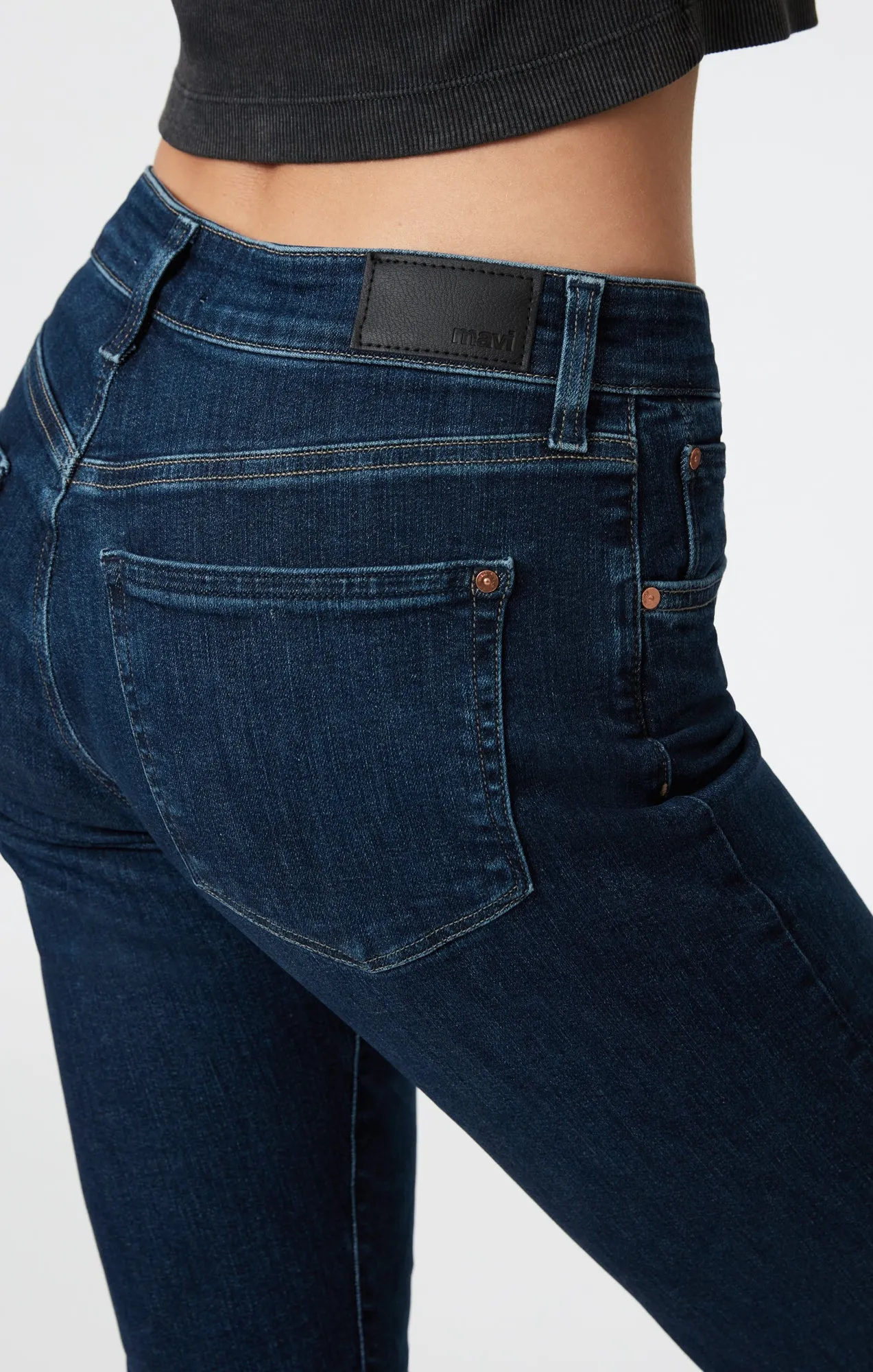 MIRELLA STRAIGHT LEG IN DARK BRUSHED FLEX BLUE