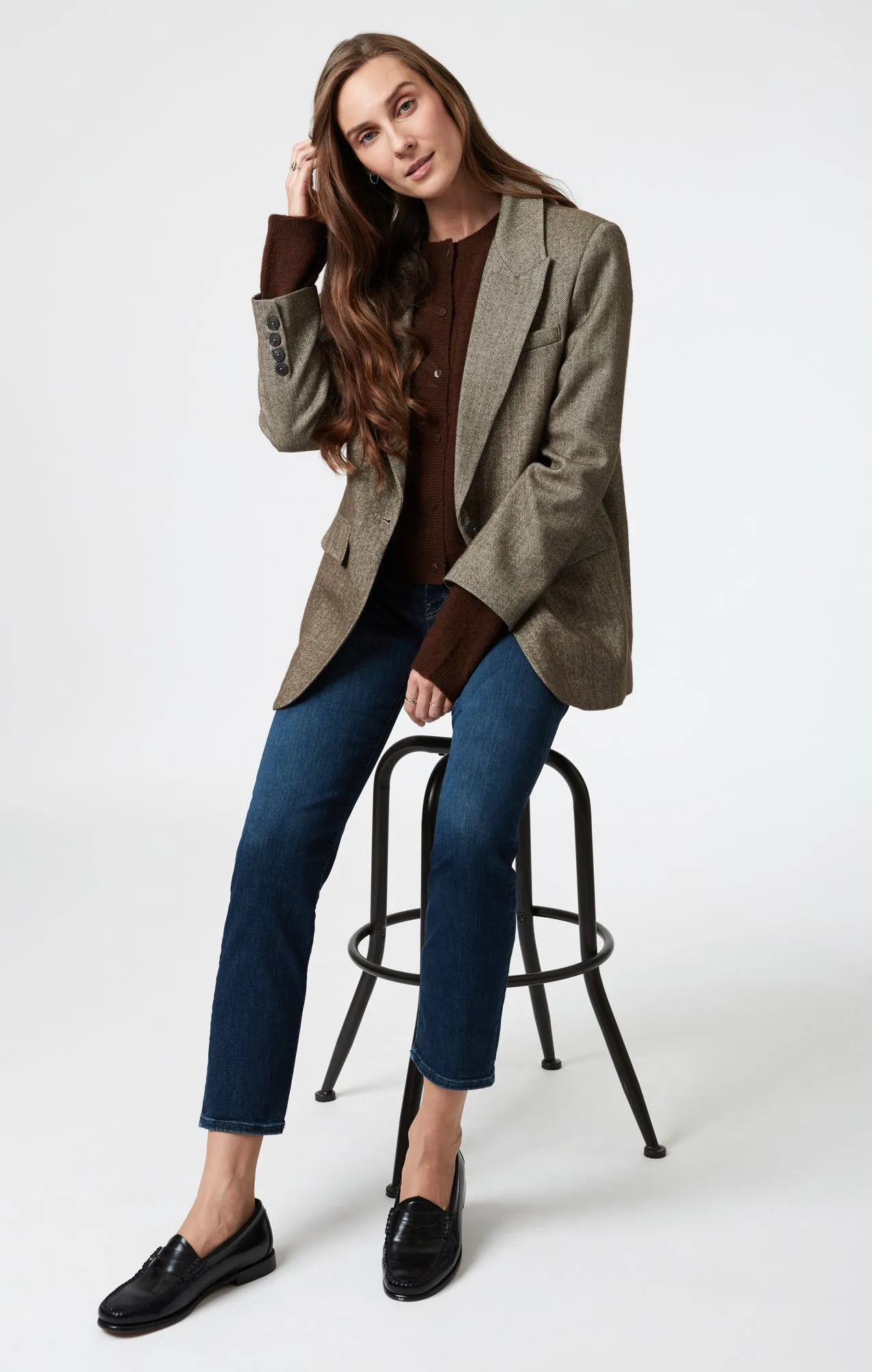 MIRELLA STRAIGHT LEG IN DARK BRUSHED FLEX BLUE